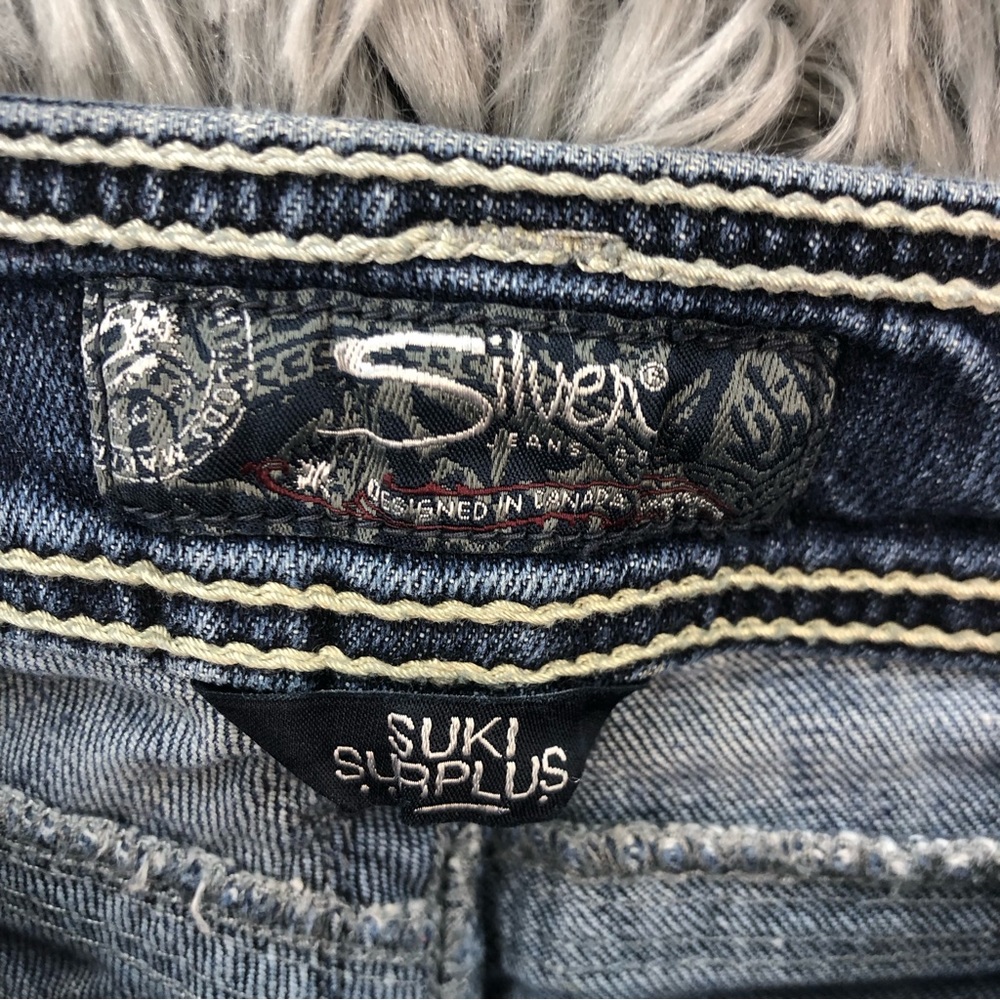 Silver Jeans Womens Size 27 Suki Surplus Distressed Bootcut Denim Jeans - Picture 12 of 15